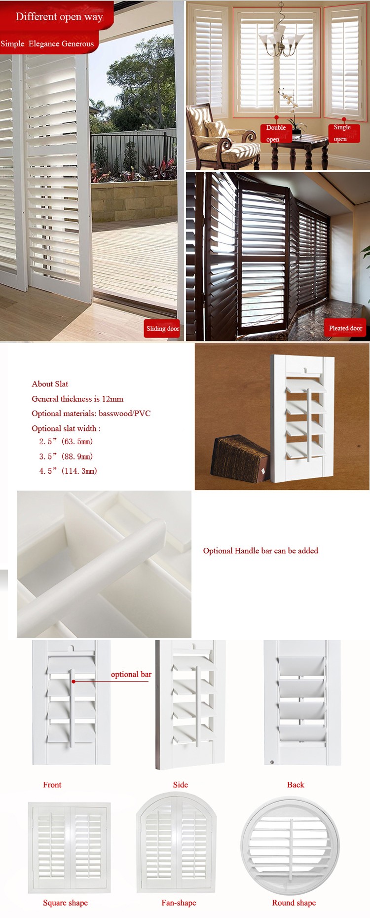 White Pleated Plantation Shutters
